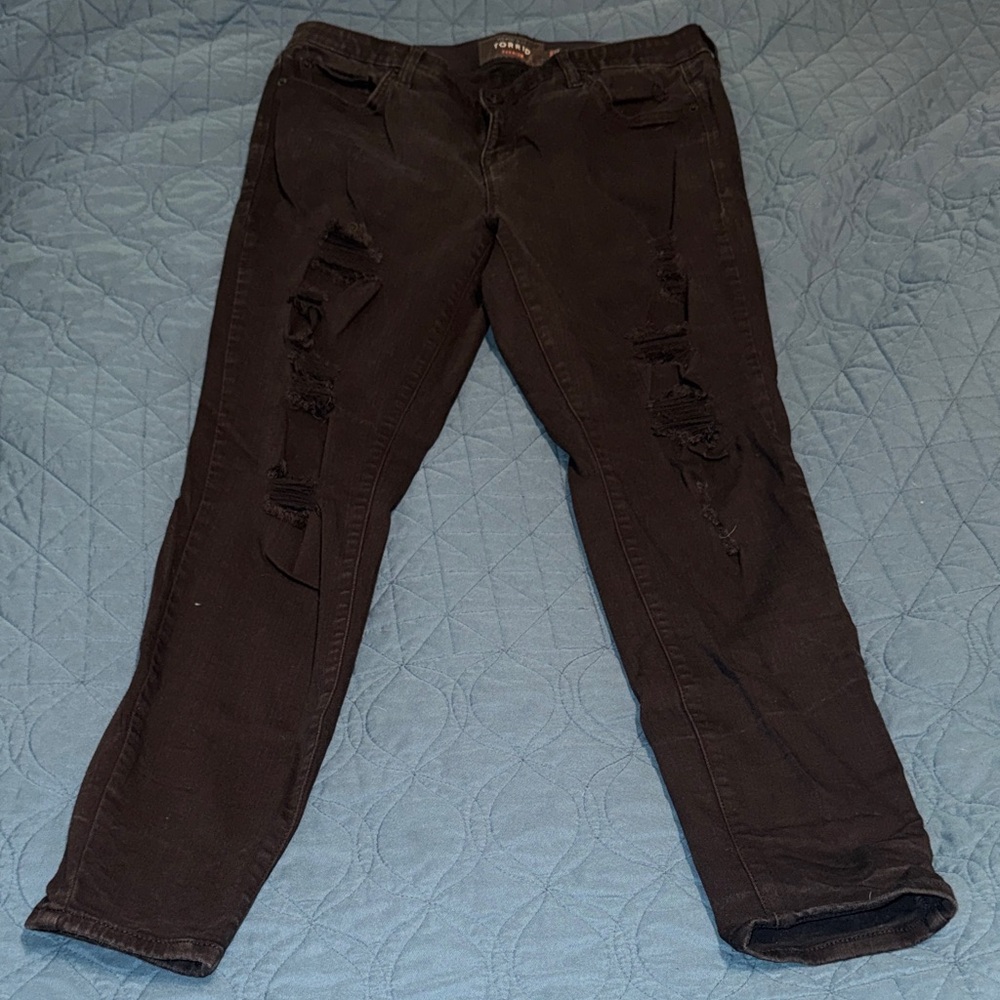 Torrid Black Distressed Skinny Jeans